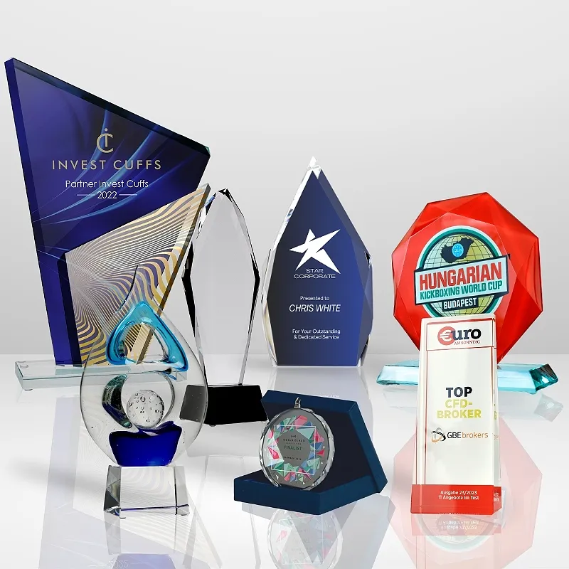 Custom Glass Trophies & Awards Printing Services in Abu Dhabi UAE Tawasul Advertising and Marketing Agency تواصل للإعلان Popular UAE National Day Gifts Items